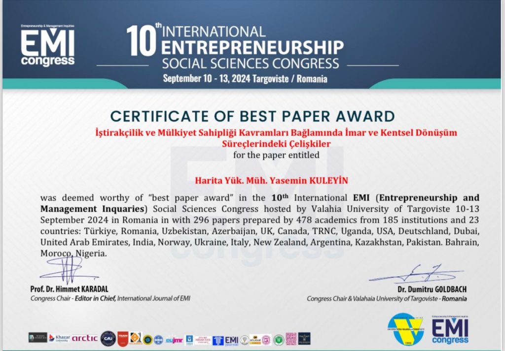 Türk mühendis Yasemin Kuleyin’in sunumu Romanya’da “En İyi Bildiri” seçildi